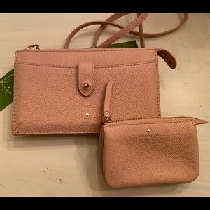 NWT Kate Spade Blush crossover purse/change wallet